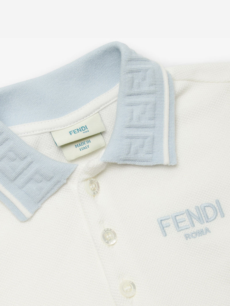 Baby Boys Logo Polo Shirt in White