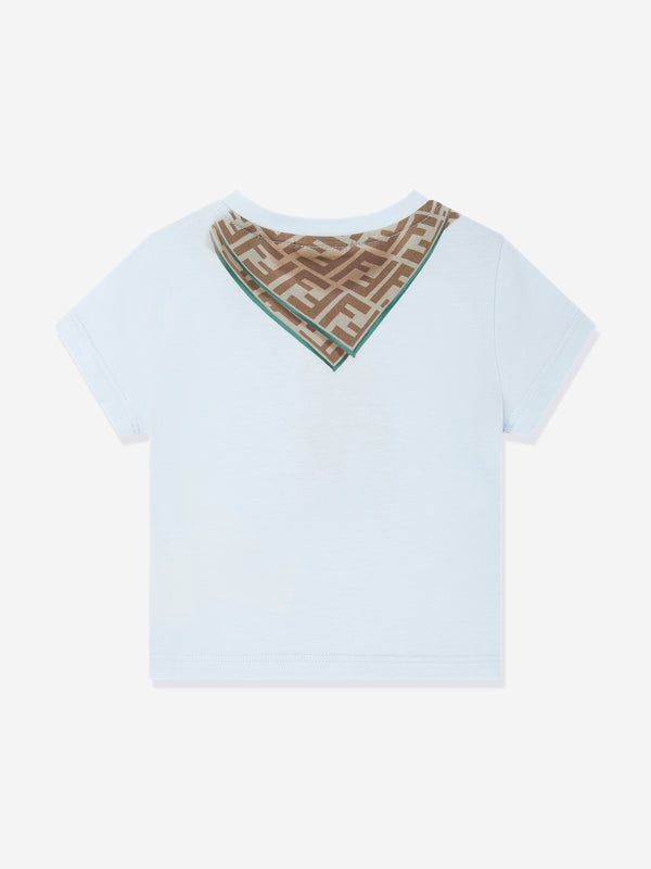 Baby Boys Scarf Print T-Shirt in Blue