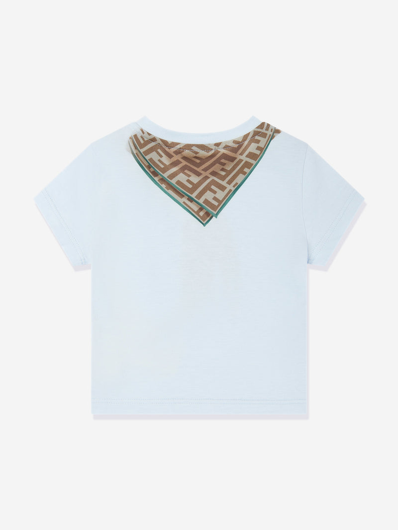 Baby Boys Scarf Print T-Shirt in Blue