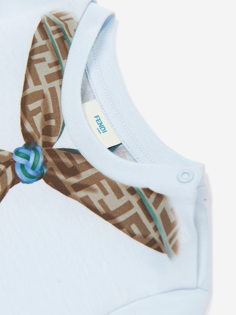 Baby Boys Scarf Print T-Shirt in Blue