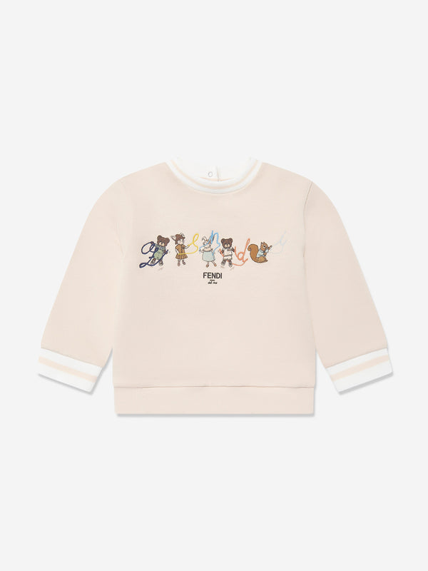 Baby Animal Logo Sweatshirt in Beige