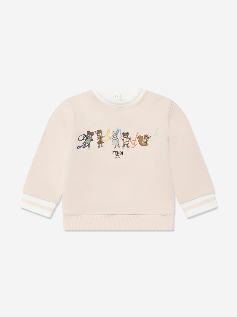 Baby Animal Logo Sweatshirt in Beige