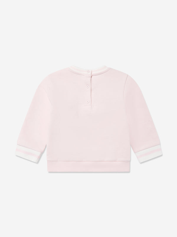 Baby Girls Animal Logo Sweatshirt in Pink