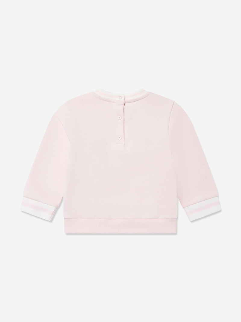 Baby Girls Animal Logo Sweatshirt in Pink