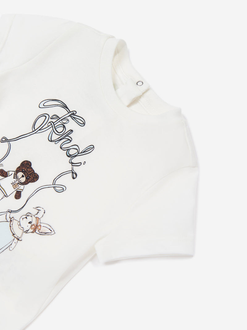 Baby Animal Logo T-Shirt in White