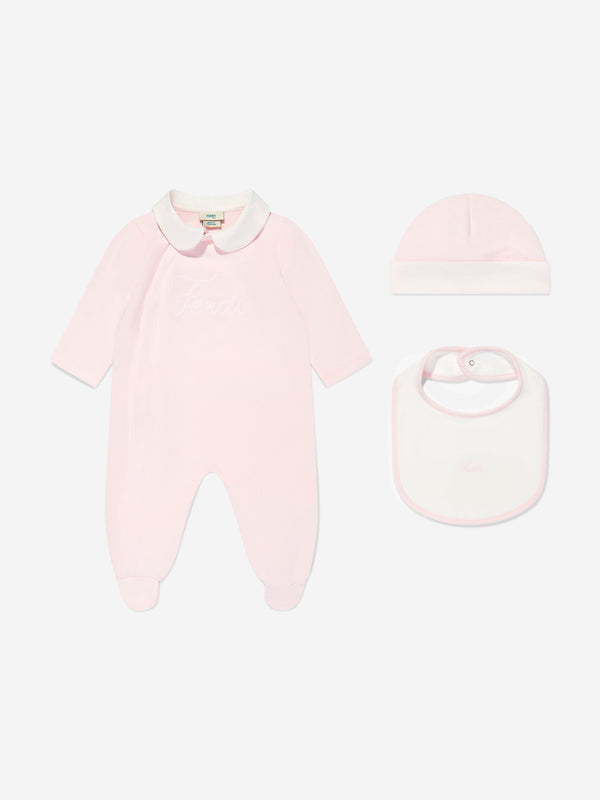 Baby Girls Logo Babygrow Set in Pink