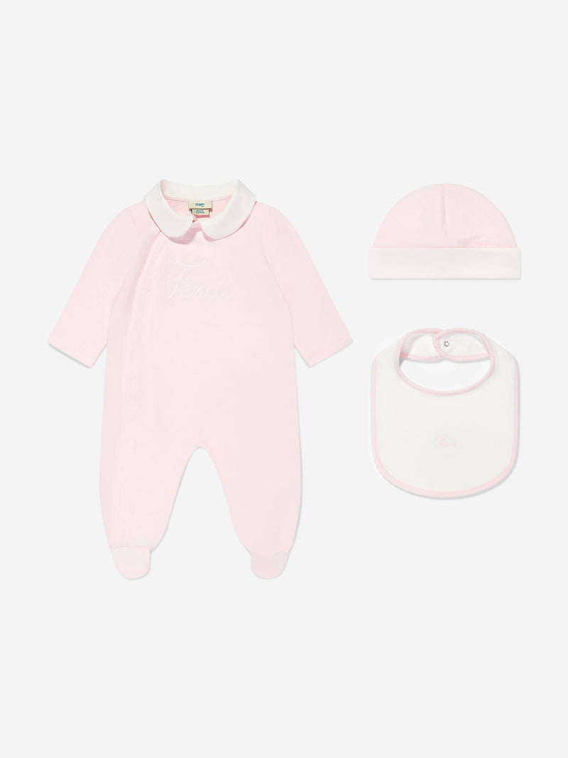 Baby Girls Logo Babygrow Set in Pink