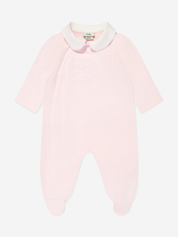 Baby Girls Logo Babygrow Set in Pink