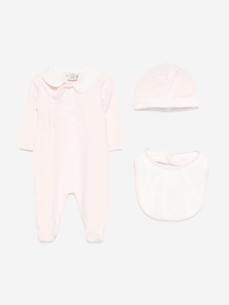 Baby Girls Logo Babygrow Set in Pink