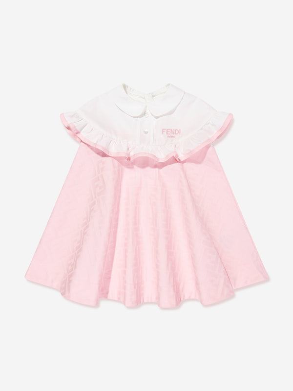 Baby Girls FF Jacquard Logo Dress in Pink