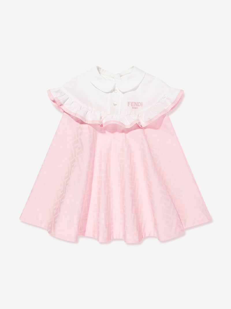 Baby Girls FF Jacquard Logo Dress in Pink