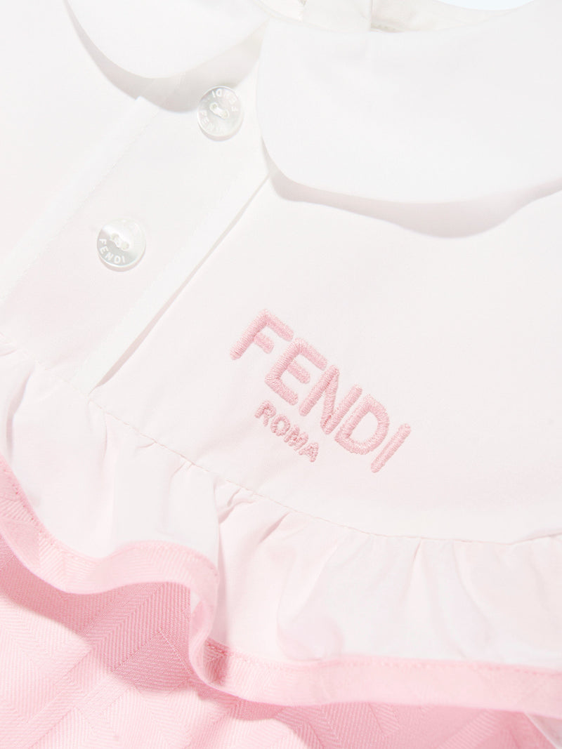 Baby Girls FF Jacquard Logo Dress in Pink