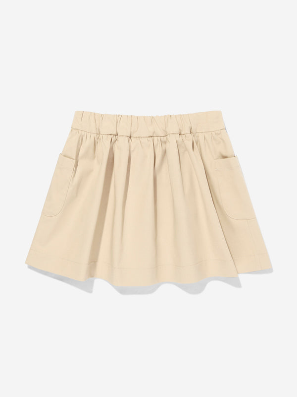 Baby Girls Stretch Gabardine Skirt in Beige