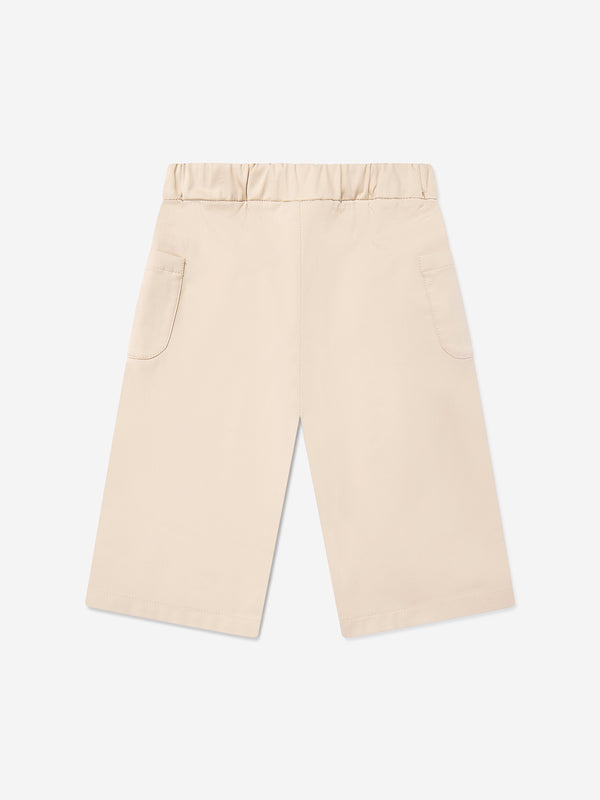 Baby Girls Stretch Gabardine Trousers in Beige