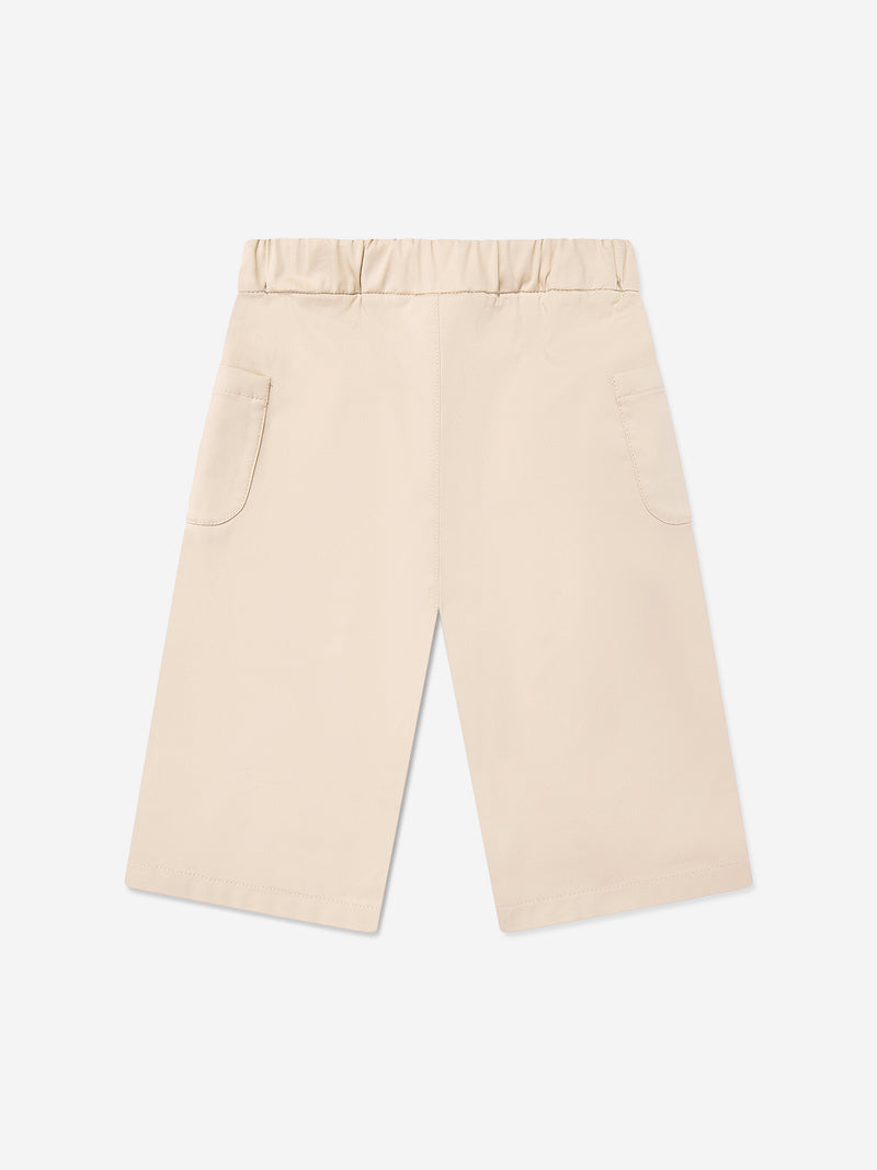 Baby Girls Stretch Gabardine Trousers in Beige