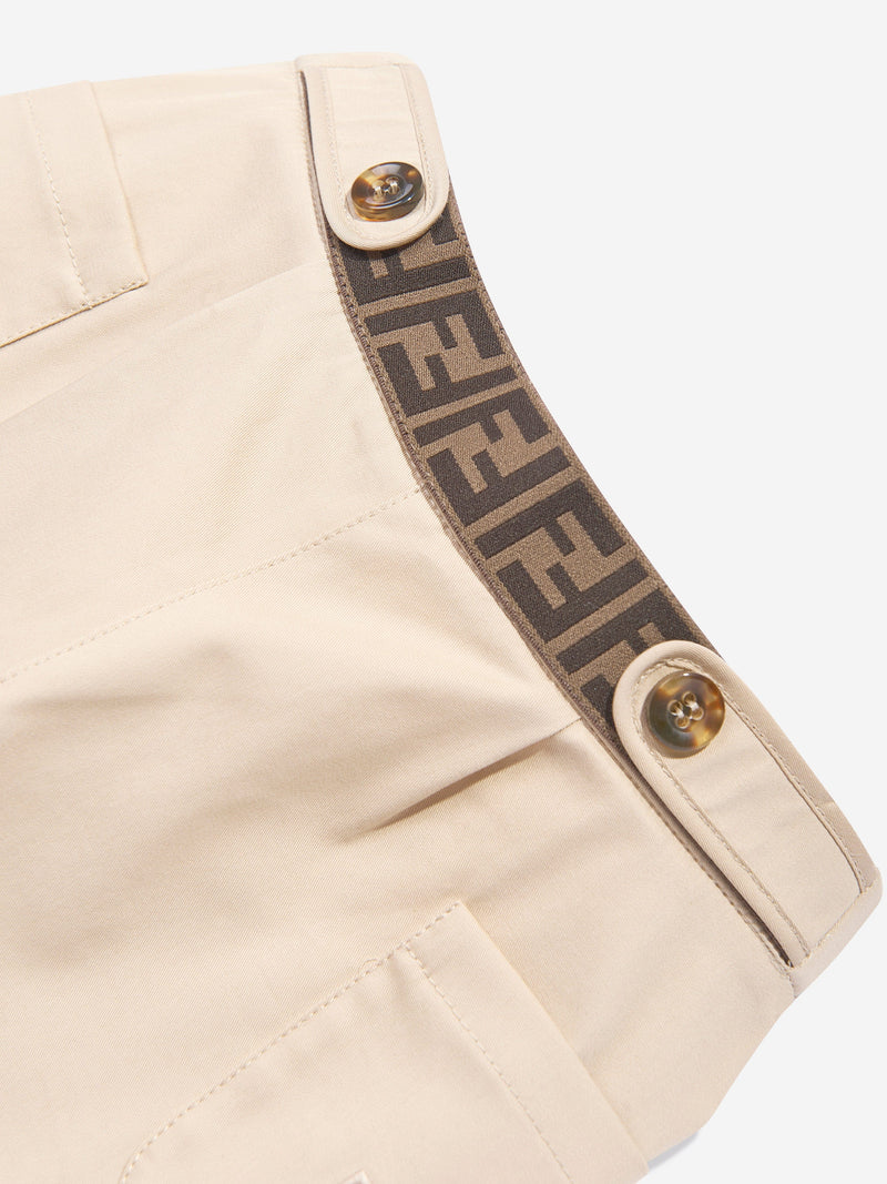 Baby Girls Stretch Gabardine Trousers in Beige