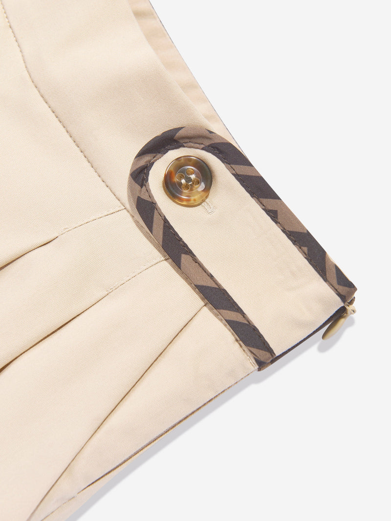 Girls Stretch Gabardine Trousers in Beige