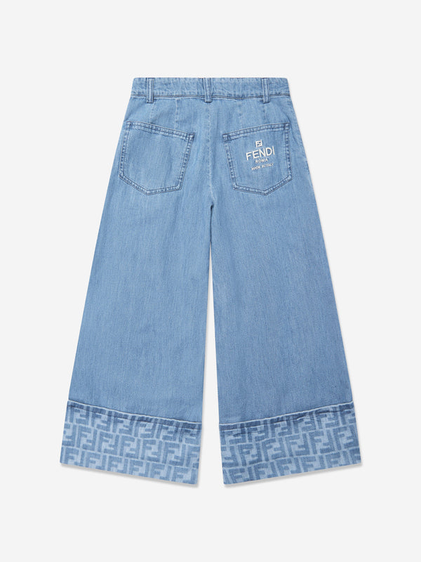 Girls Denim Wide Leg Jeans in Blue