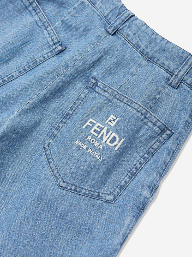 Girls Denim Wide Leg Jeans in Blue