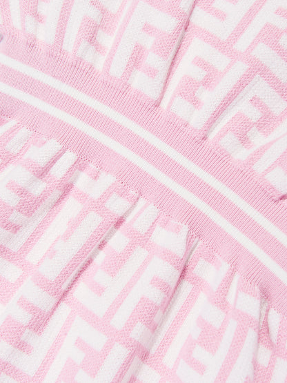 Baby Girls FF Logo Knit Dress in Pink