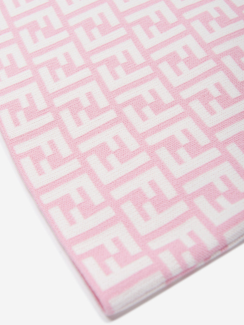Girls FF Logo Knitted Skirt in Pink