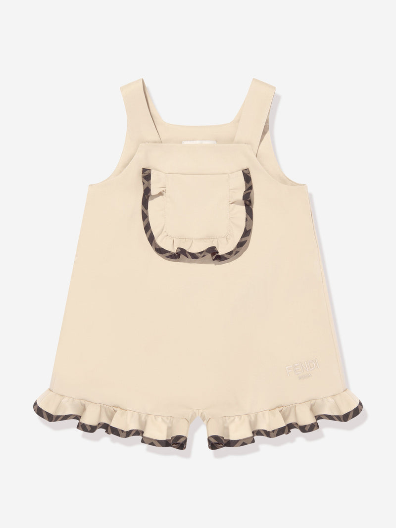 Baby Girls Frilly Playsuit in Beige