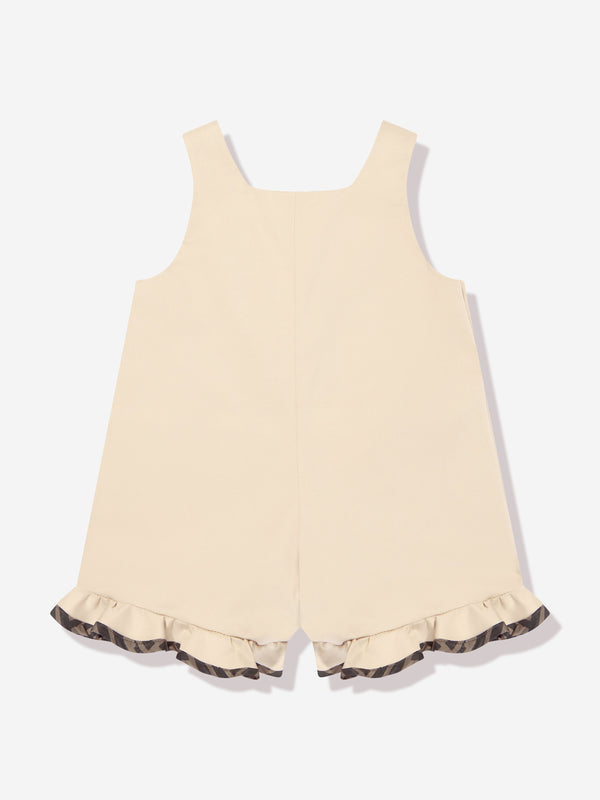 Baby Girls Frilly Playsuit in Beige