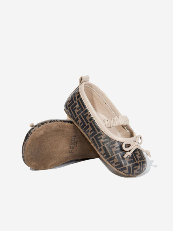 Baby Girls FF Logo Pre-Walkers in Brown