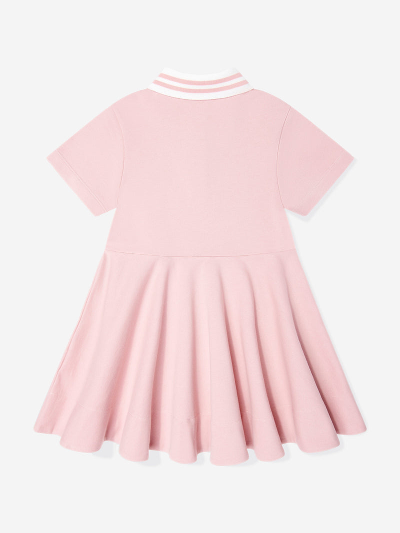 Girls Logo Polo Dress in Pink