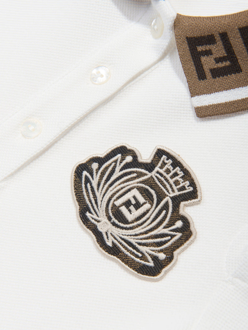 Girls Logo Polo Dress in White