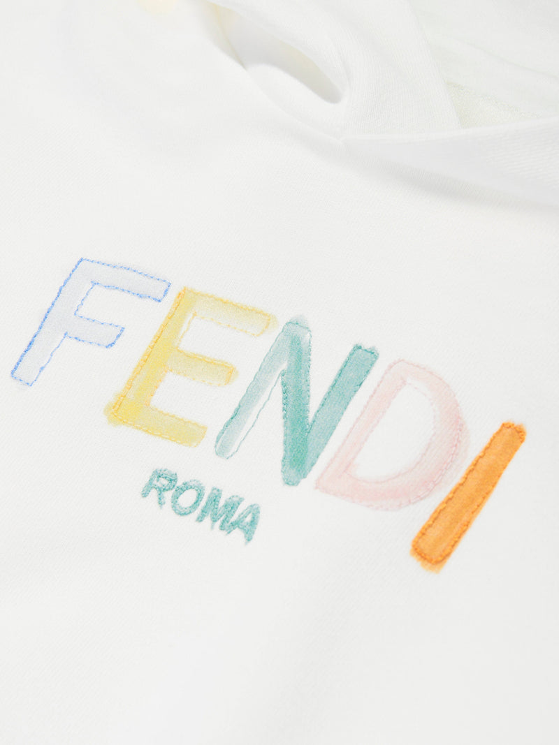 Girls Cropped Hoodie in White