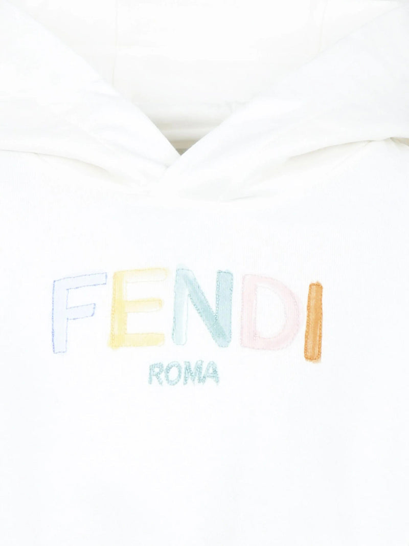 Girls Cropped Hoodie in White