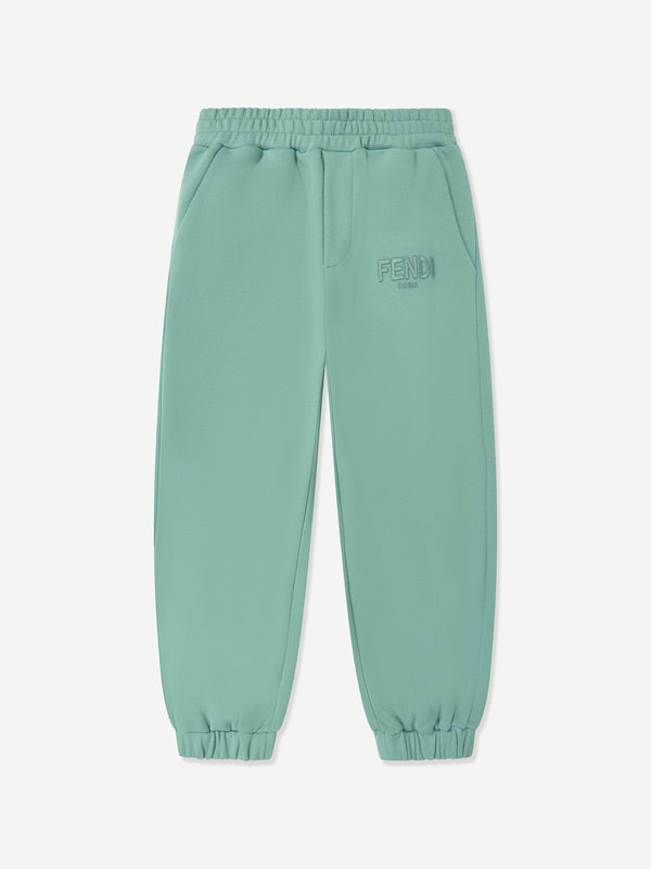 Fendi Kids Logo Joggers in Green
