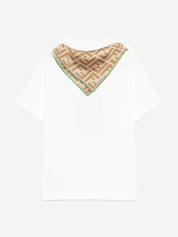 Kids Scarf Print T-Shirt in White