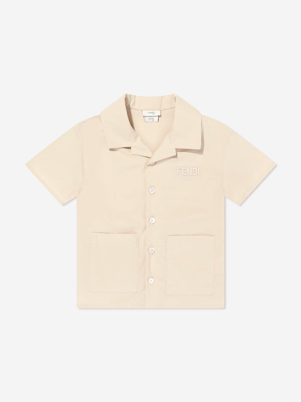 Baby Boys Logo Shirt in Beige