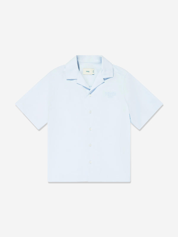 Boys Short Sleeve Logo Shirt in Blue