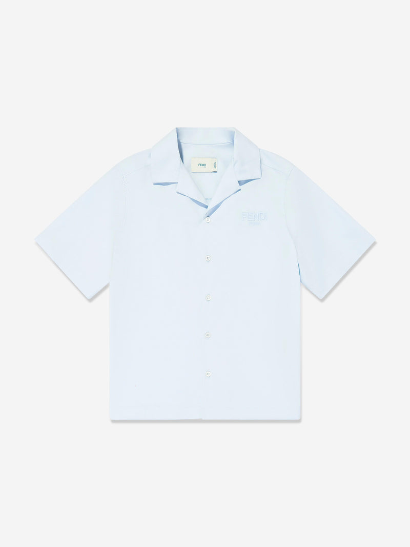 Boys Short Sleeve Logo Shirt in Blue