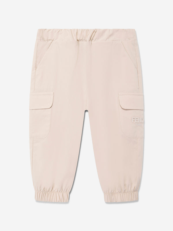 Baby Boys Cargo Trousers in Beige