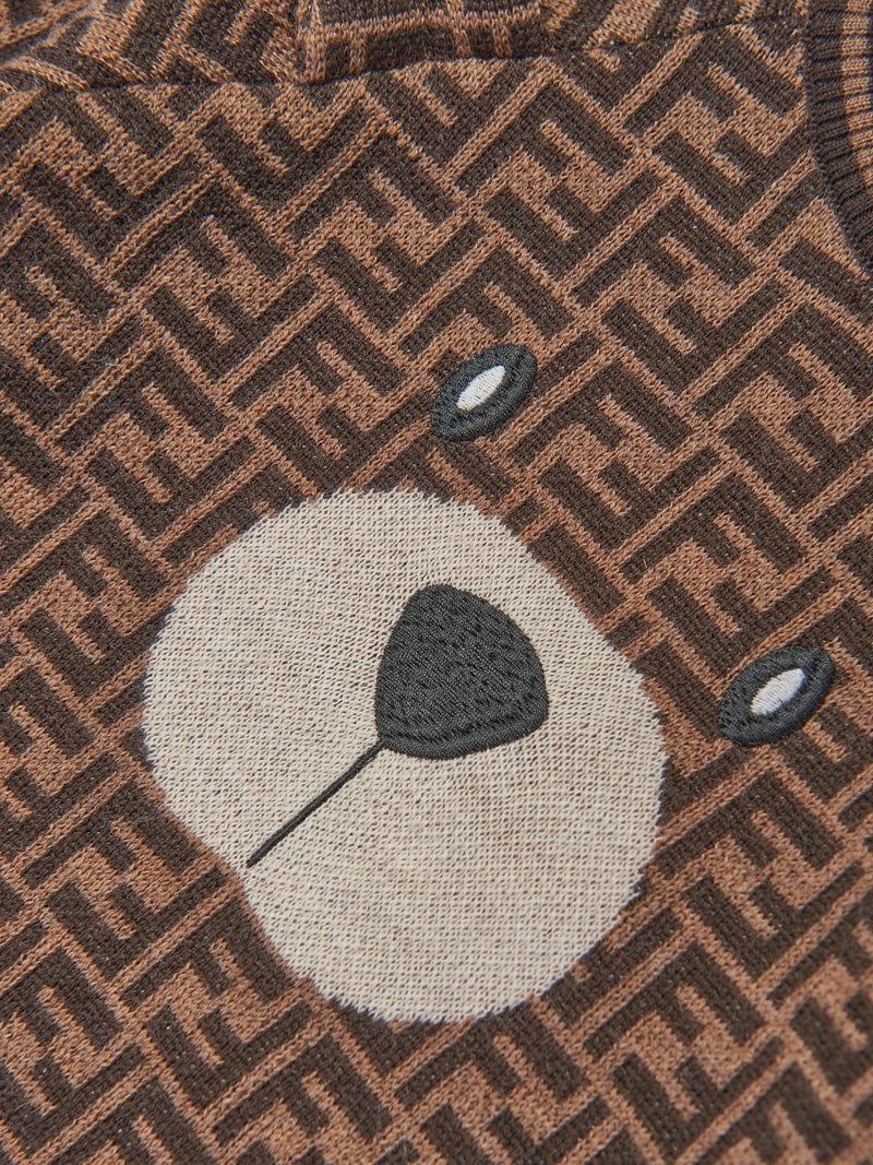 Baby Wool FF Logo Bear Jumper in Brown
