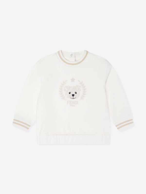 Baby Bear Chenille Sweatshirt in White