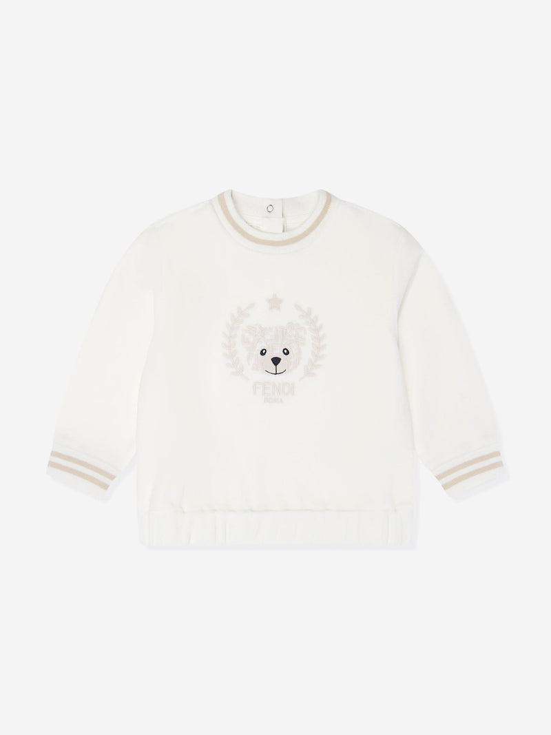 Baby Bear Chenille Sweatshirt in White