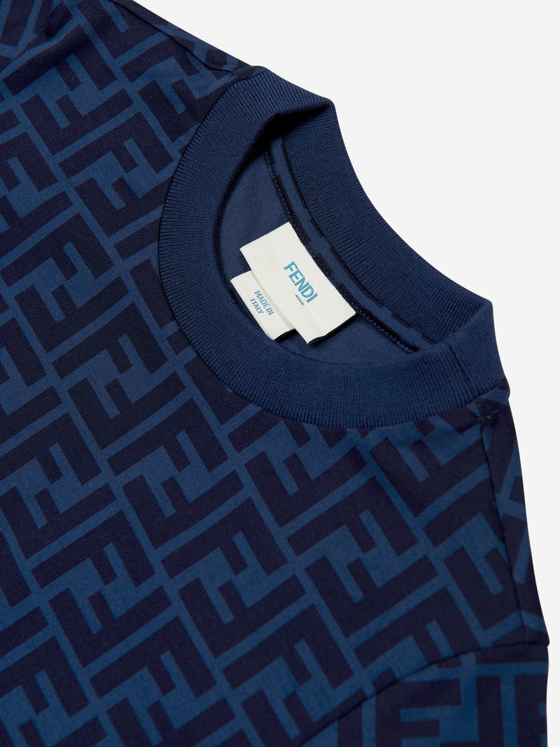 Kids FF Logo T-Shirt in Navy