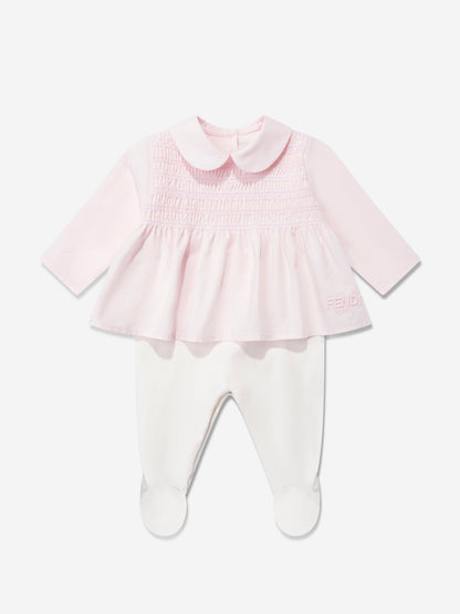 Baby Girls 3 Piece Babygrow Set in Pink
