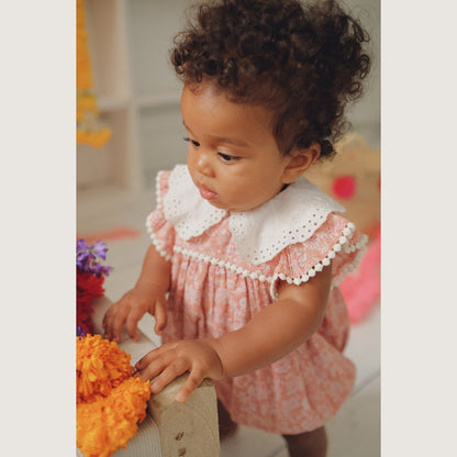 女婴粉色棉连体衣