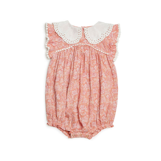 女婴粉色棉连体衣