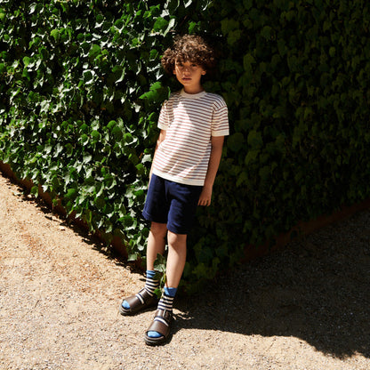 儿童红色条纹棉T恤