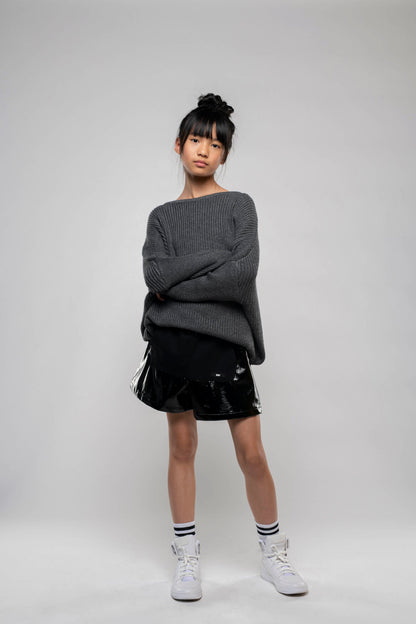 DKNY 女童黑色亮面短裤