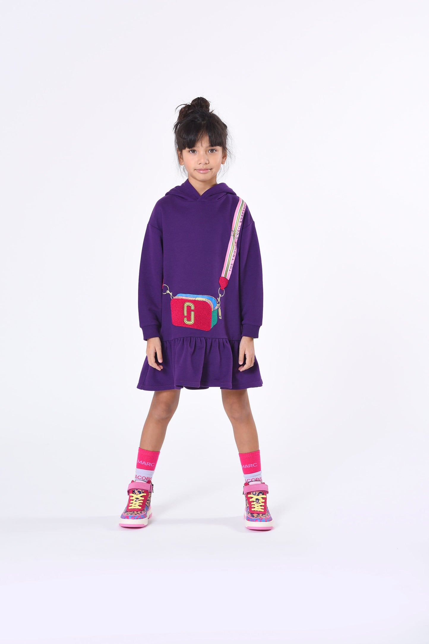 MARC JACOBS 女童连帽毛衣裙（紫色）