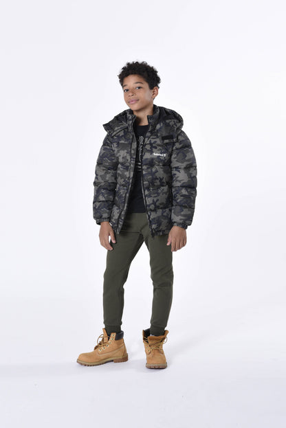 Timberland 男童迷彩羽绒夹克（绿色）