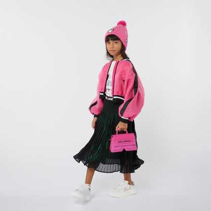 Karl Lagerfeld 女童 Ikon K 斜挎包 粉色（18.5 厘米）